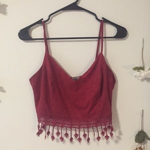 Cranberry Suede Crop Top 🍷